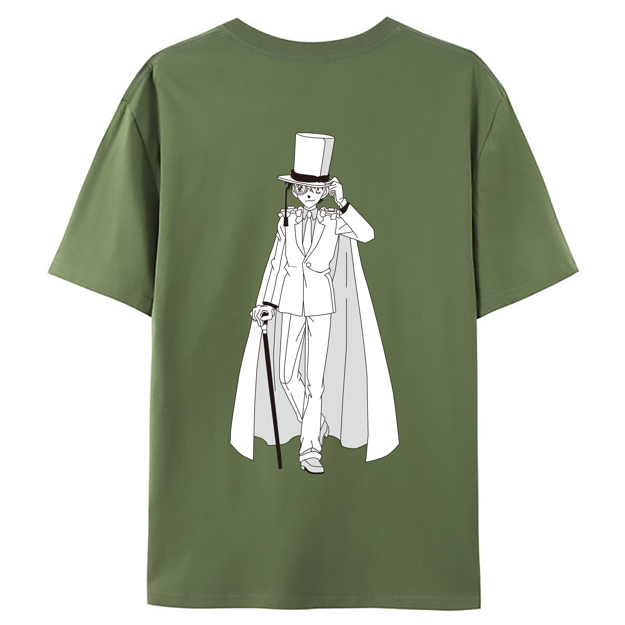 （画像用） 名探偵コナン くろば かいと Detective Conan Kuroba Kaito 綿100％ メンズ半袖Tシャツ（バックプリント） 通気性